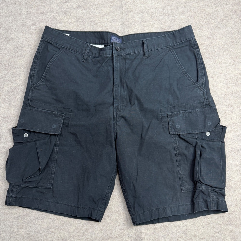 Levis Mens Black Ripstop Cargo Shorts Cotton Utility Multi Pocket Size 40